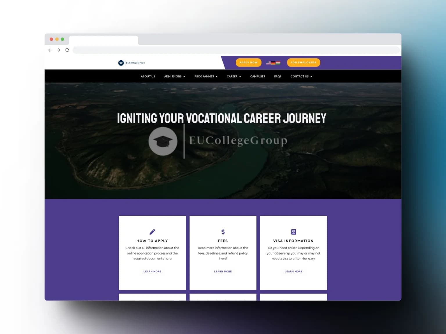 EU College Group website designed and built by Easify Technologies