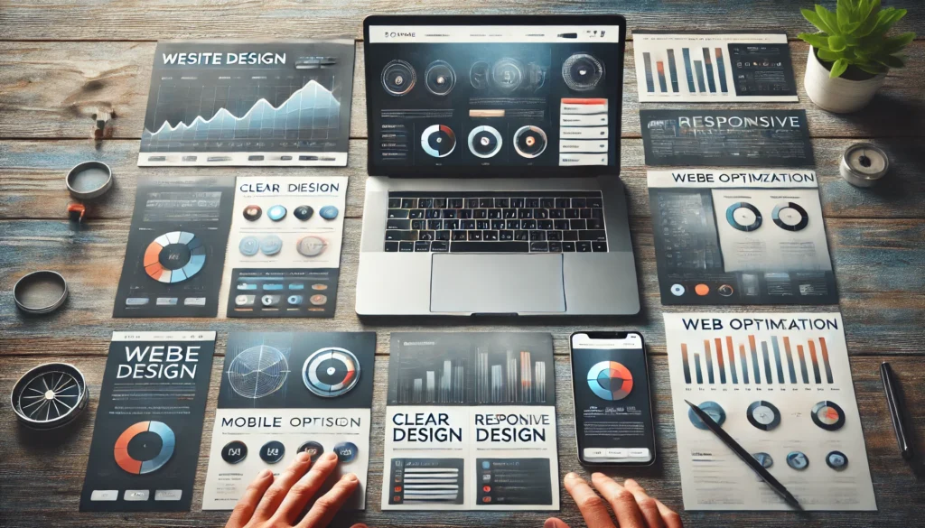 A modern website design concept showcasing clear navigation, responsive design, and high-quality images.